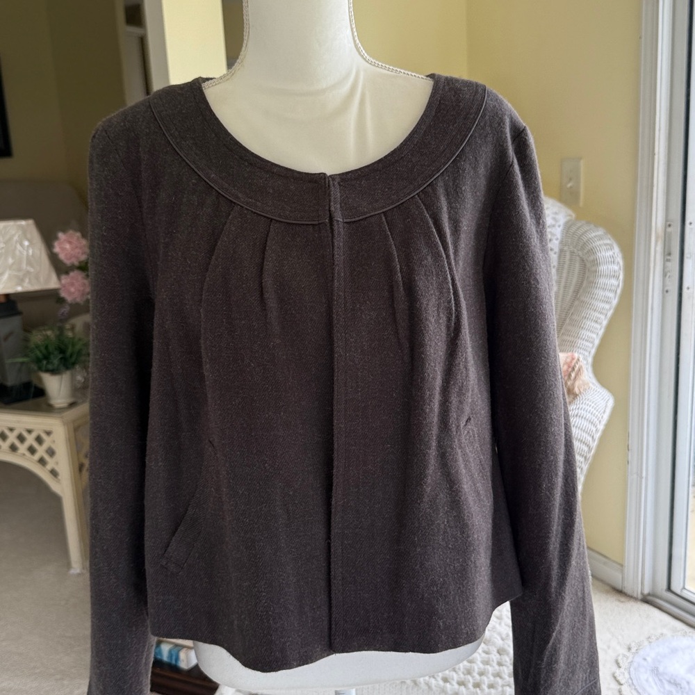 REQ Wool blend career work wardrobe elegant swing blazer jacket XL